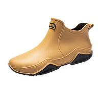 Women Wellies Boots Ankle Waterproof Boots Easier On & Off Wellington Hiking and Walking Shoes Comfy and Stylish Fit Outdoors Garden Walking Sturdy Grip (Brown, 4.5)