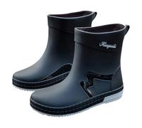 Women Wellies Boots Waterproof Short Chelsea Boots Ankle Waterproof Garden Shoes Unisex Wide Calf Wellingtons Booties Rubber Rainboots Outdoor Round Toe Anti Slip Wedge Wellies Safety Work Booties