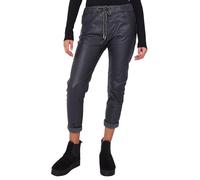 Women Wetlook Magic Trouser Pants, Ladies Faux Leather Soft Stretch Comfy Italian Bottoms with Pockets for Gym Training Workout Plus Size 8-22
