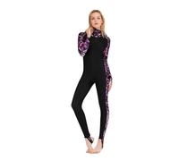 Women Wetsuit Hood Diving Suit Swimwear Full Body Rash Guard Jellyfish Clothes Snorkeling(Color 2,S)