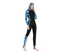 Women Wetsuit Hood Diving Suit Swimwear Full Body Rash Guard Jellyfish Clothes Snorkeling(Color 3,S)