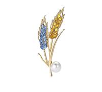 Women Wheat Brooch Unisex Ukrainian Patriotic Pin Casual Accessory Mm-Br-4495-By