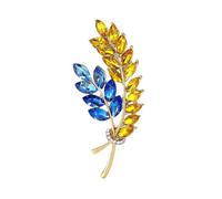 Women Wheat Brooch Unisex Ukrainian Patriotic Pin Casual Accessory Mm-Br-4567-By