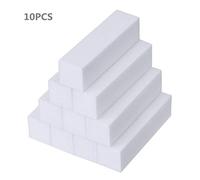 Women White Nail Buffer 10 PACK for Natural Nails Sanding Block Files Nail Art Tips Tool Finger Manicure Pedicure Tools for Home and Salon Use