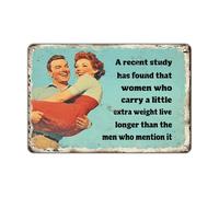 Women Who Carry A Little Extra Weight Live Longer Vintage Tin Sign Nostalgic Vintage Wall Decor Wall Art Sign 8x12 Inch