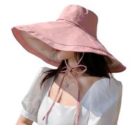 Women Wide Brim Floppy Sun Hat with Chin Strap Ladies Reversible UV Protection Sun Visor Cap Foldable Summer Beach hat Breathable Bucket Hats Outdoor Fishing Hats for Travel Camping Hiking