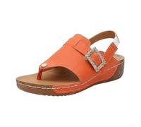 Women Wide Fit Sandals Roman Thong Sandals Plain Leather Sandal Trendy Buckle Sandal Summer Beach Shoes Comfy Slip On Shoes Outdoor Sports Shoe Lightweight Open Toe Shoe Size 4-7.5