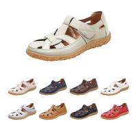 Women Wide Width Orthopedic Sandals Dressy Summer Closed Toe Wedge Sandals Arch Support Trendy Bohemia Slip on Shoes Hiking Working Driving Gladiator (Gold, 6)