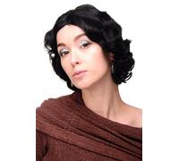 Women Wig 20s Swing Bob Wavy Wig Black approx. 25 A4002-1