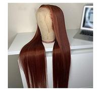 Women Wig 26 Inch Long Silky Straight Lace Front Synthetic Wig for Orange Women Cosplay grey wigs for women (Color : Bruin, Size : 26inches)