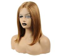 Women Wig Blonde Short Wig Straight Human Hair Wigs Lace Front Wig for Daily Party Halloween Cosplay Wigs for women(Size:10inches)
