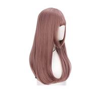 Women Wig Cosplay Straight Hair Long Straight Hair Wig Pink Girl Wig Fiber Synthetic Wig Female grey wigs for women