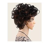 Women Wig Curly Wigs for Women Short Wig Black Curly Hair Mixed Brown Afro Wig synthetic Fiber Hair Cosplay wig grey wigs for women