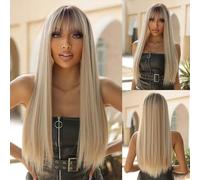 Women Wig Heat Resistant Black Hair Long Straight Wigs for Women Natural Hair Synthetic Wigs Daily Cosplay Wigs for women(Color:LC1073-1)