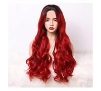 Women Wig Heat-resistant Synthetic Wig Wavy Non-lace Wig Long Wig Cosplay Wig Suitable for Daily Use By Women Wigs for women(Color:Red,Size:26inches)