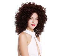 Women Wig Lace-Front Mono Curls Voluminous Dark Brown Red-Brown Mix
