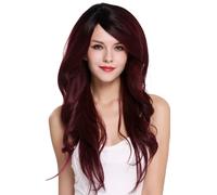 Women Wig Long Straight Slightly Wavy Parting Black Red 5904LD-DR1B/BG
