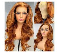 Women Wig Orange Preplucked Body Wave Transparent Lace Front Wig With Babyhair Heat Resistant Daily/Cosplay Wigs grey wigs for women (Size : 26inches)