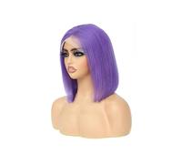 Women Wig Rose Pink Short Colored Bob Human Hair Wigs 13X4 Transparent Lace Pre Plucked Wig Wigs for women(Rose Purple,12inches)