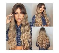 Women Wig Synthetic Wigs for Women Heat Resistant Fiber Long Natural Wavy Platinum Blonde Wigs with BangsParty Lolita grey wigs for women (Color : LC04