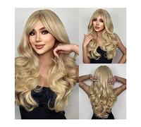 Women Wig Synthetic Wigs for Women Heat Resistant Fiber Long Natural Wavy Platinum Blonde Wigs with BangsParty Lolita grey wigs for women (Color : LC04
