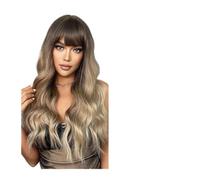 Women Wig Synthetic Wigs for Women Heat Resistant Fiber Long Natural Wavy Platinum Blonde Wigs with BangsParty Lolita grey wigs for women (Color : LC04