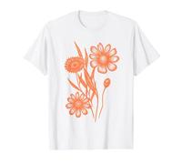 Women Wildflower Summer Flowers Blooming Floral Graphic Value Graphic T-Shirt, Men, White, M