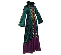 Women Winifred_Sanderson Cosplay Costume Dress Green Witch Robe Dress Halloween Carnival Costumes Hocus_Pocus Costume For Adult, Winifred_Sanderson Sisters Costume Witch Costume Cosplay Fancy Dress Up