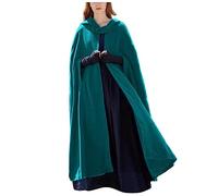 Women Winter/Autumn Cloak with Hood Solid Warm Open Front Loose Thick Cape Shawl Poncho Thermal Coat Long Cloak Jacket Cardigan Outwear