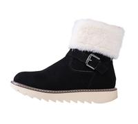 Women Winter Boots Snow Warm Cotton Faux Fur Lined Winter Shoes Lace up Comfortable Non Slip Ankle Platform Boots Outdoor Ankle Booties Shoes Footwear Trendy UK 5.5 Clearance #03_Black