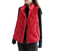 Women Winter Down Vest Black Stand Collar Gilet Sleeveless Puffer Parkas Female Stand Collar Duck Down Vest