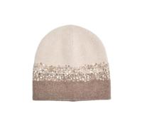 Women Winter Hats Warm Knitted Beanie Hat Sequin Hat Thick Long Hair Bonnet