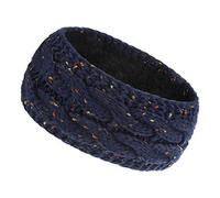 Women Winter Plush Lined Headband Twisted Cable Knit Colorful Confetti for Head Wrap Crochet Double Layer Turban Ear War Hair Bands for Toddler Girl