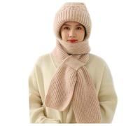 Women Winter Scarves Integrated Ear Protection Windproof Cap Scarf, Winter Warm Knitting Thick Warm Ear Guard Hat Scarf for Women,2 in 1 Mask Scarf Knitted Hat for Women