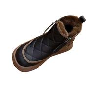 Women Winter Snow Boots Anti-Slip Warm Ankle Boot Fur Lined Boots Zipper Wear-Resistant Comfortable Lightweight Waterproof Ladies Thermal Winter Mid-Calf Shoes for Ski Hiking Outdoor Walking