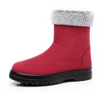 Women Winter Snow Boots Warm Lined Slip On Heat Insulated Comfortable Ankle Boots Cold Weather Biker Men, red, 5 UK