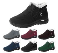 Women Winter Snow Boots Waterproof Warm Cotton Faux Fur Lined Winter Shoes Slip on Comfortable Non Slip Ankle Boots Lightweight Outdoor Walking Ankle Booties Shoes UK 5 Clearance #2_Black