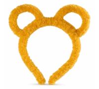 Women Winter Thick Plush Hair Hoop, Yellow Round Mouse Bear Ears Headband, Cute Chipmunk Ears Makeup Headband, Soft Warm Bear Ears Hairband for Daily & Makeup Use