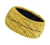 Women Winter Thicken Plush Lined Headband Twisted Cable Knitted Colorful Confetti For Head Wrap Crochet