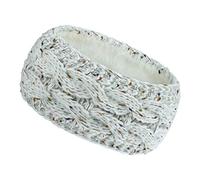 Women Winter Thicken Plush Lined Headband Twisted Cable Knitted Colorful Confetti For Head Wrap Crochet