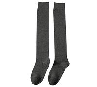 Women Winter Thickening Warm Medium Length Over Knee Socks Keep Warm Sock High The Knee Lightweight Cotton Socks Giant Christmas Stocking (Grey, One Size)