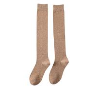 Women Winter Thickening Warm Medium Length Over Knee Socks Keep Warm Sock High The Knee Lightweight Cotton Socks Thigh Highs with Garter Belt (Brown, One Size)