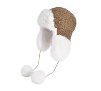 Women Winter Trapper Hat with Large Wide Ear Flaps Thicken Soft Warm Plush Lining Bomber Hats Fuzzy Head Warmer Hat for Cold Weather Outdoor Windproof Cycling Travel (UK, Alpha, One Size, Light Brown)