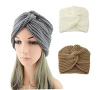Women Winter Turbans Knitted Beanie Hat Wool Warm Chemo Caps Stretch Head Hair Loss Hat 3 Pcs..