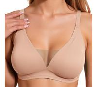 Women Wirefree Bra - Bralette Women Big Breast Push Up Padded Deep V Neck Tulle Design Classic Soft Bra Underwear Comfortable Bra