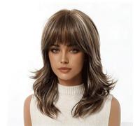 Women Women's Short Curly Wig with Straight Bangs Natural Looking