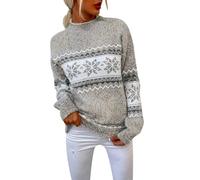 Women Wool Blend Sweater Winter Fisherman C able Turtleneck Sweater Long-Sleeve Sweater Sweatshirts Ladies J umper Sweatshirts Solid Soft Thin Pullover Tops Plain Knit Crew Neck Sweaters (Grey, M)