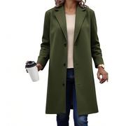 Women Wool Coat,Thicken Woolen Windproof Warm Single-breasted Trench Coats,Ladies Solid Long Sleeve Lapel Inner Lining Thermal Pea Overcoat Autumn Winter Long Jacket Windbreaker with Pockets S-5XL