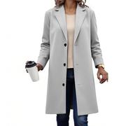 Women Wool Coat,Thicken Woolen Windproof Warm Single-breasted Trench Coats,Ladies Solid Long Sleeve Lapel Inner Lining Thermal Pea Overcoat Autumn Winter Long Jacket Windbreaker with Pockets S-5XL
