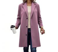 Women Wool Coat,Thicken Woolen Windproof Warm Single-breasted Trench Coats,Ladies Solid Long Sleeve Lapel Inner Lining Thermal Pea Overcoat Autumn Winter Long Jacket Windbreaker with Pockets S-5XL